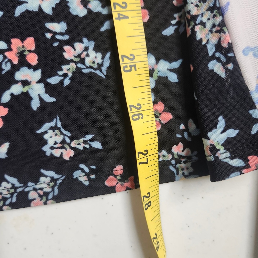 LOGO Layers by Lori Goldstein Womens XL Floral Mesh Ruched VNeck Long Sleeve Top - Picture 7 of 8